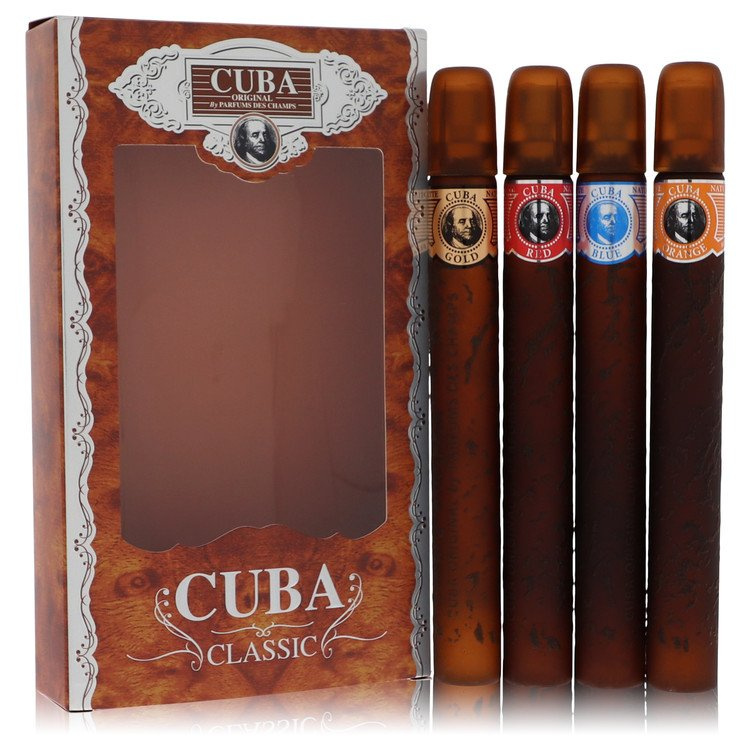 Cuba Gold by Fragluxe Gift Set - Cuba Variety Set includes All Four 1.15 oz Sprays